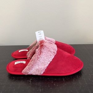 Soma Women's Vibrant Red Slippers with Soft Pink Lining